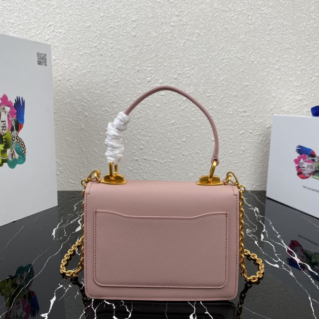 Pra*a symbole saffiano leather symbole bag pink 1bn021 20 × 15 × 5 cm