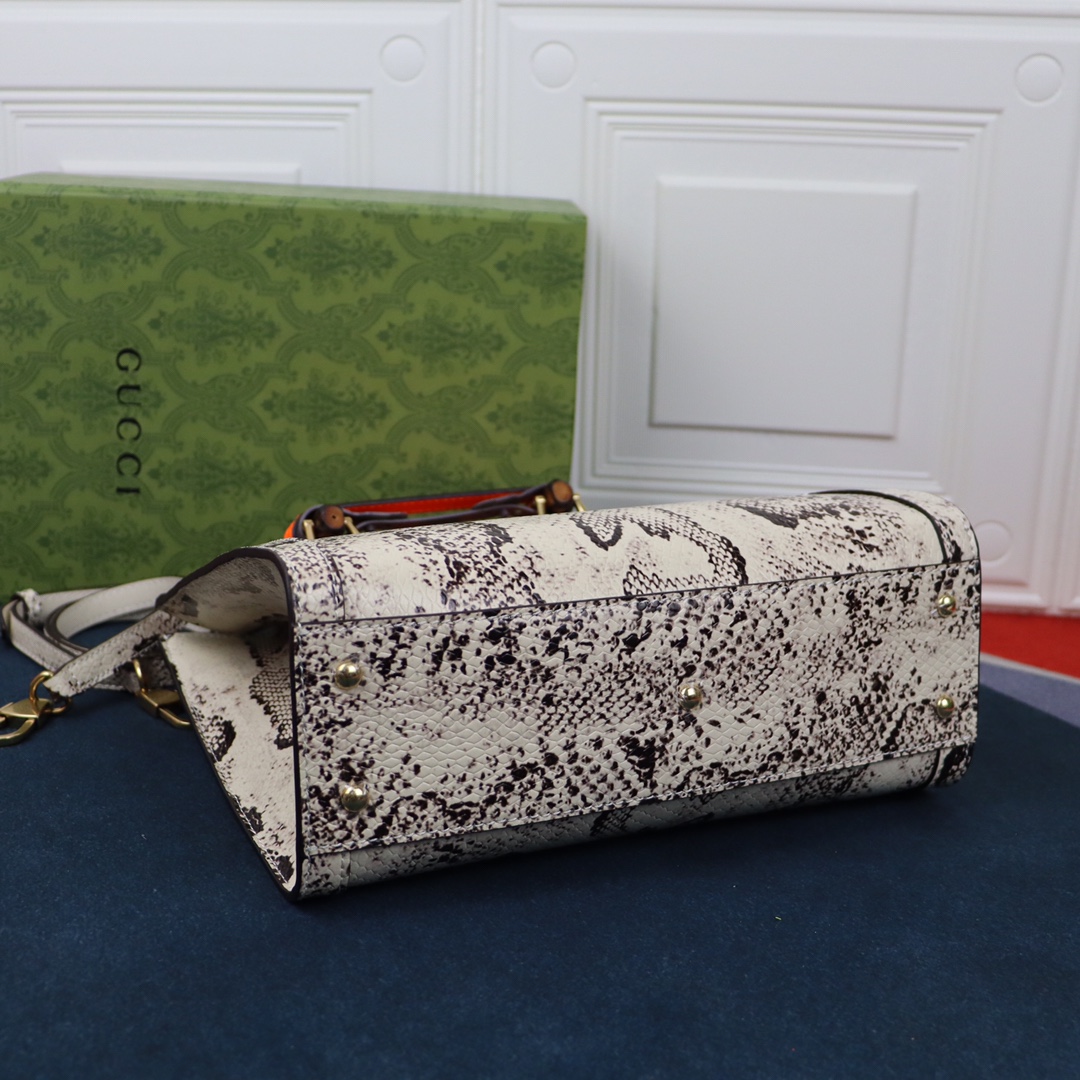 Gvc*1 small diana tote bag white python 660195 27 x 24 x 11 cm