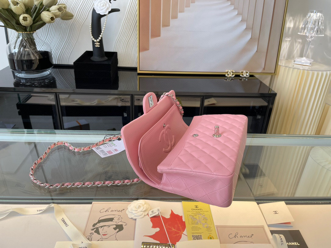 Ch**el classic double flap bag lambskin light pink a01112 25.5 cm