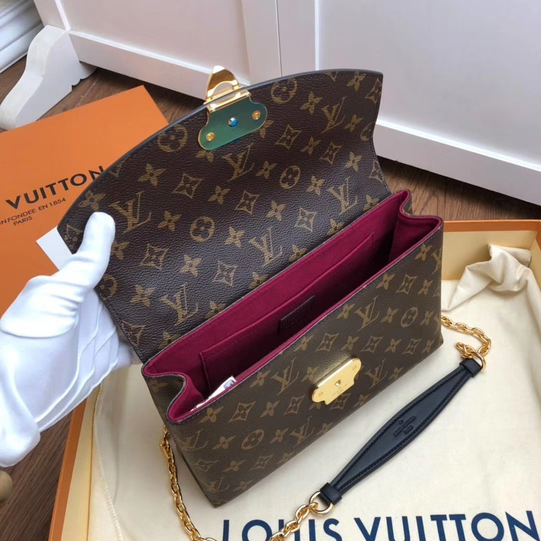 l0vis Vvtt0n saint-placide monogram canvas and leather bordeaux m43715 26 x 16 x 7 cm