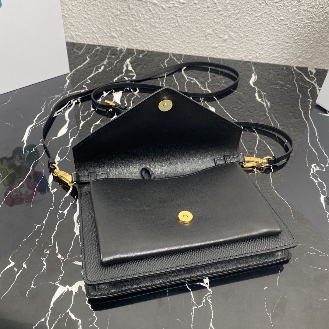 Pra*a mini saffiano leather bag black 1bp020 20 x 12 x 4 cm