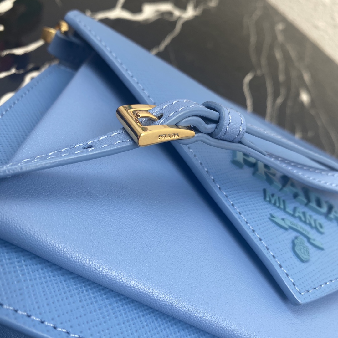 Pra*a mini saffiano leather bag astral blue 1bp020 20 x 12 x 4 cm