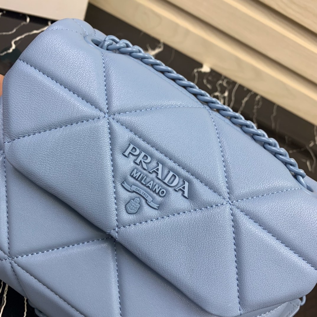 Pra*a small spectrum nappa leather bag astral blue 1bd233 23 x 17 x 8 cm