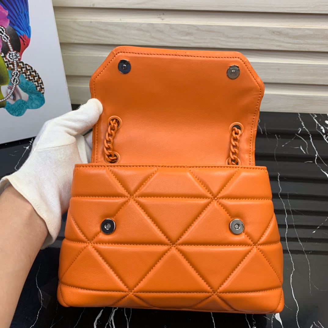 Pra*a small spectrum nappa leather bag orange 1bd233 23 x 17 x 8 cm