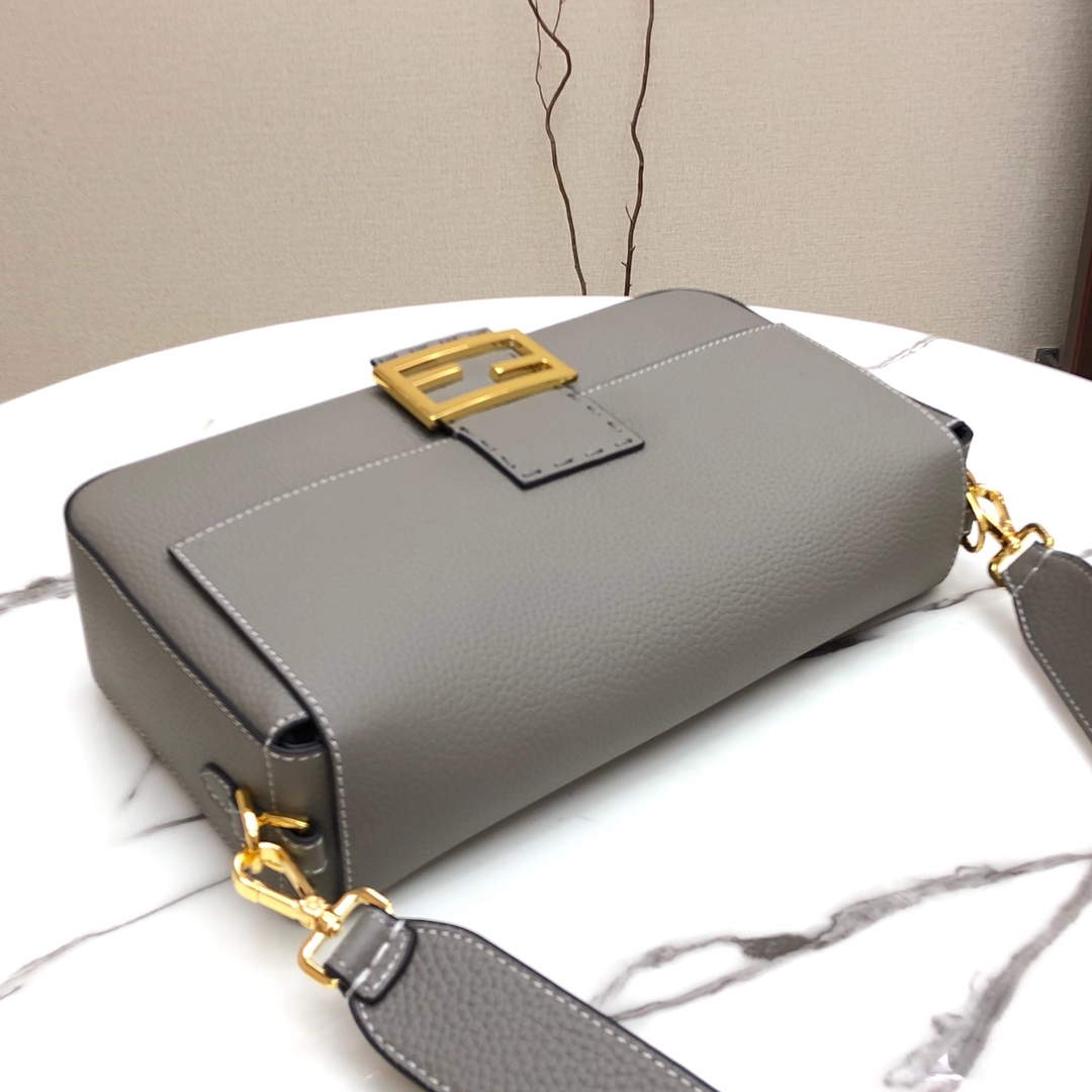 F**di large 1997 baguette leather grey 33 x 18 x 5.5 cm