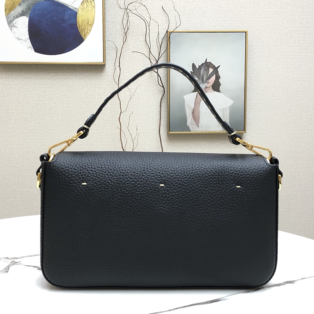 F**di medium 1997 baguette leather black 26 x 14 x 4 cm