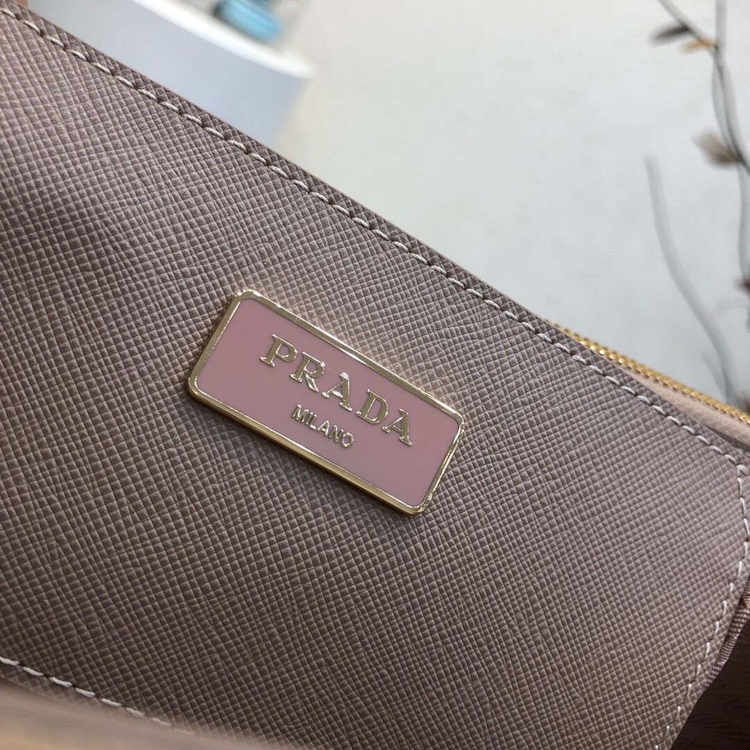 Pra*a large galleria saffiano leather bag beige 1ba274 32 × 24 × 14 cm