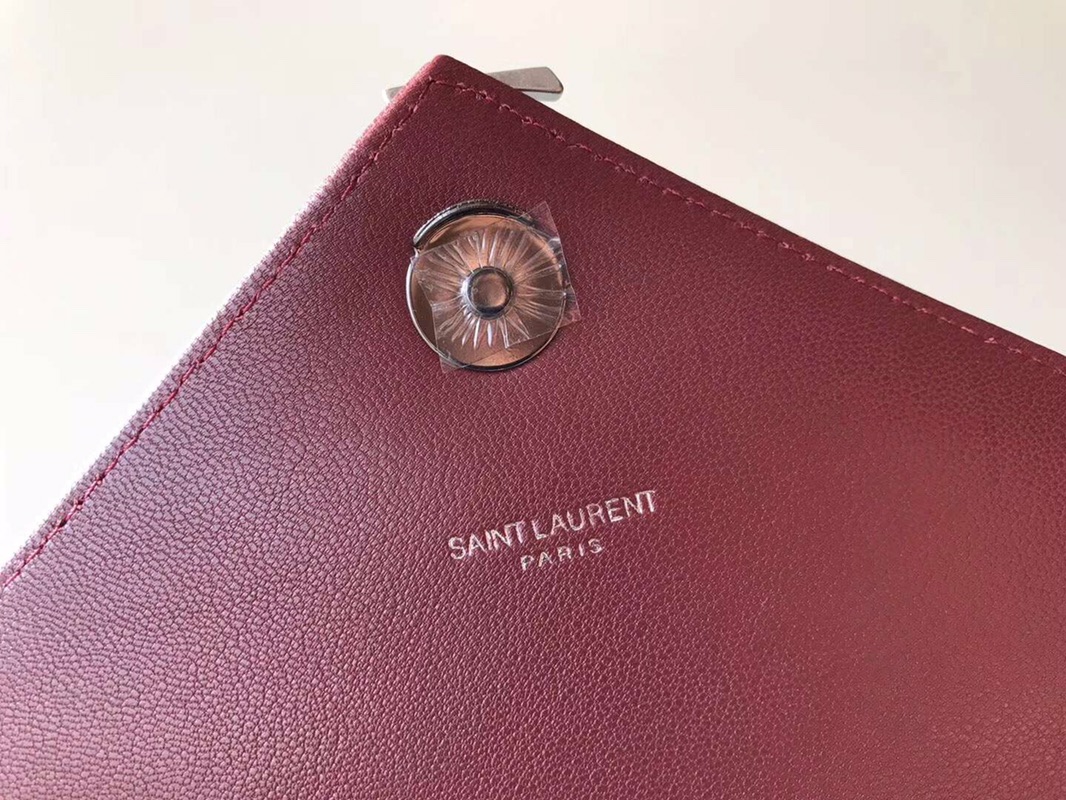 Y51 medium college in matelassÉ leather silver metal purple 600279 24 x 17 x 7 cm