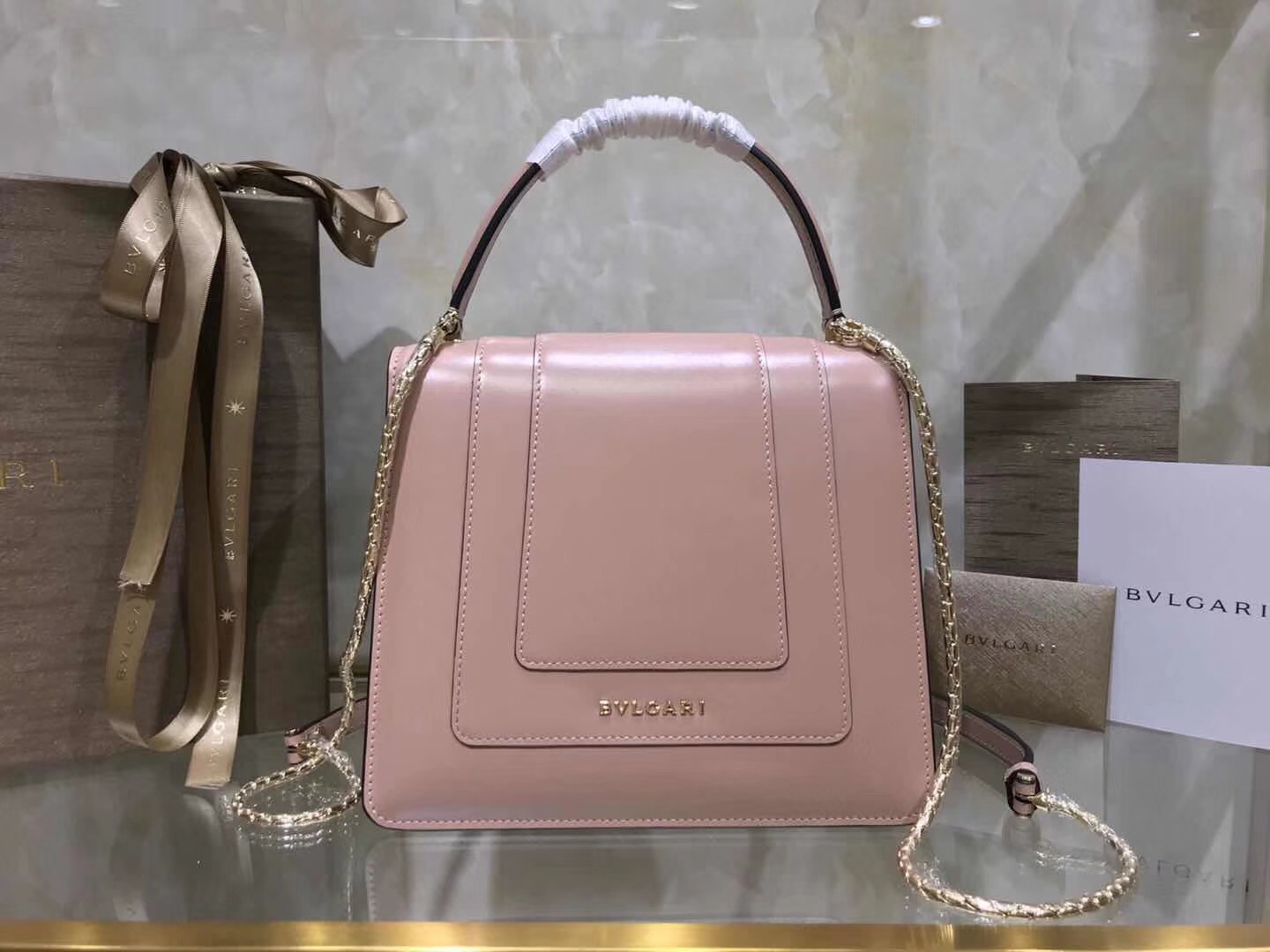 Bv1g*ai serpenti forever crossbody bag leather pink beige 280165 20 x 16 x 9 cm