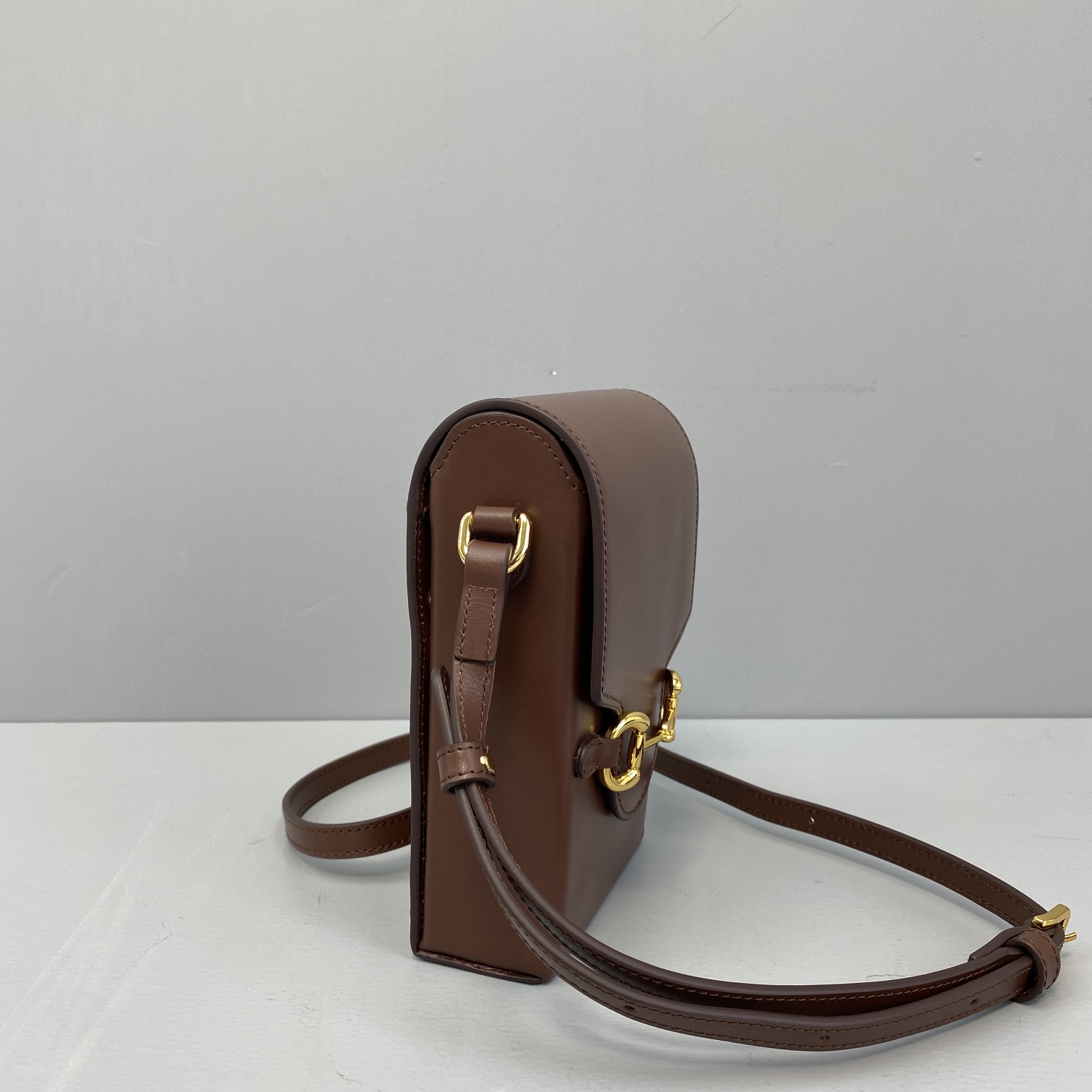 Gvc*1 mini horsebit 1955 bag leather brown 625615 11.5 x 17 x 4 cm