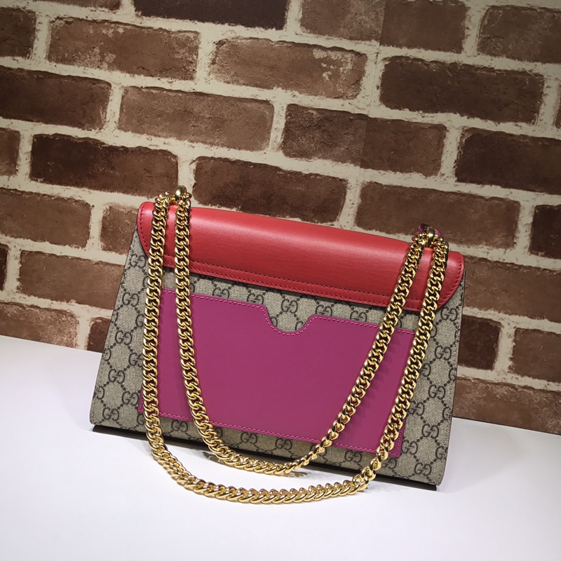 Gvc*1 medium padlock gg svp*me shoulder bag pink leather top 409486 30 x 19 x 10 cm
