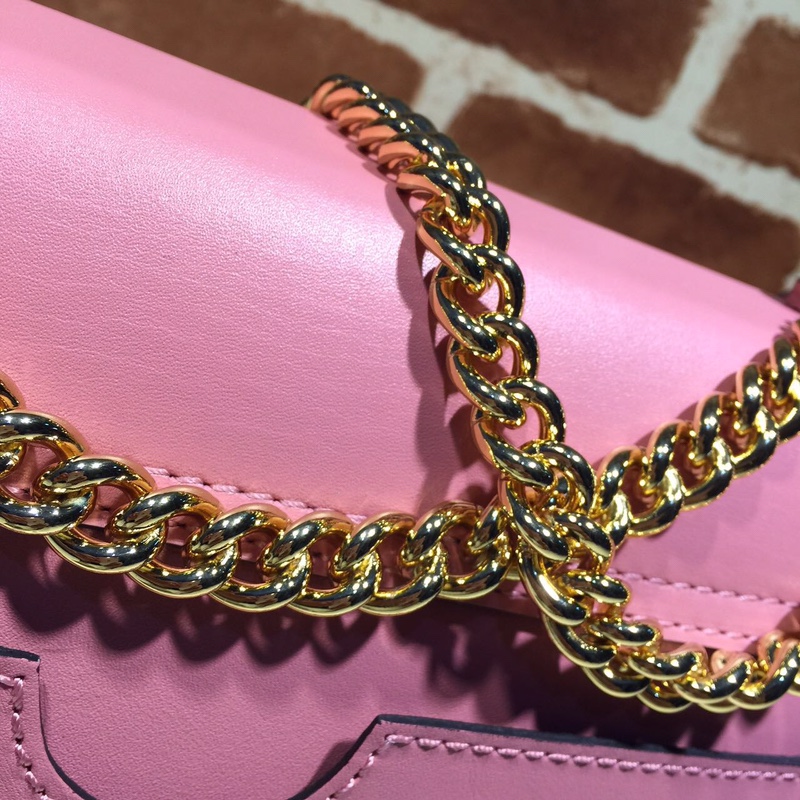 Gvc*1 medium padlock  shoulder bag leather pink 409486 30 x 19 x 10 cm