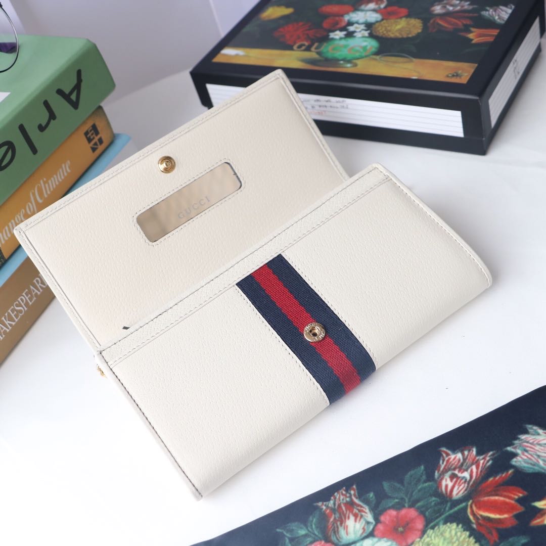Gvc*1 ophidia gg chain wallet leather white 546592 19 x 10 x  3.5 cm
