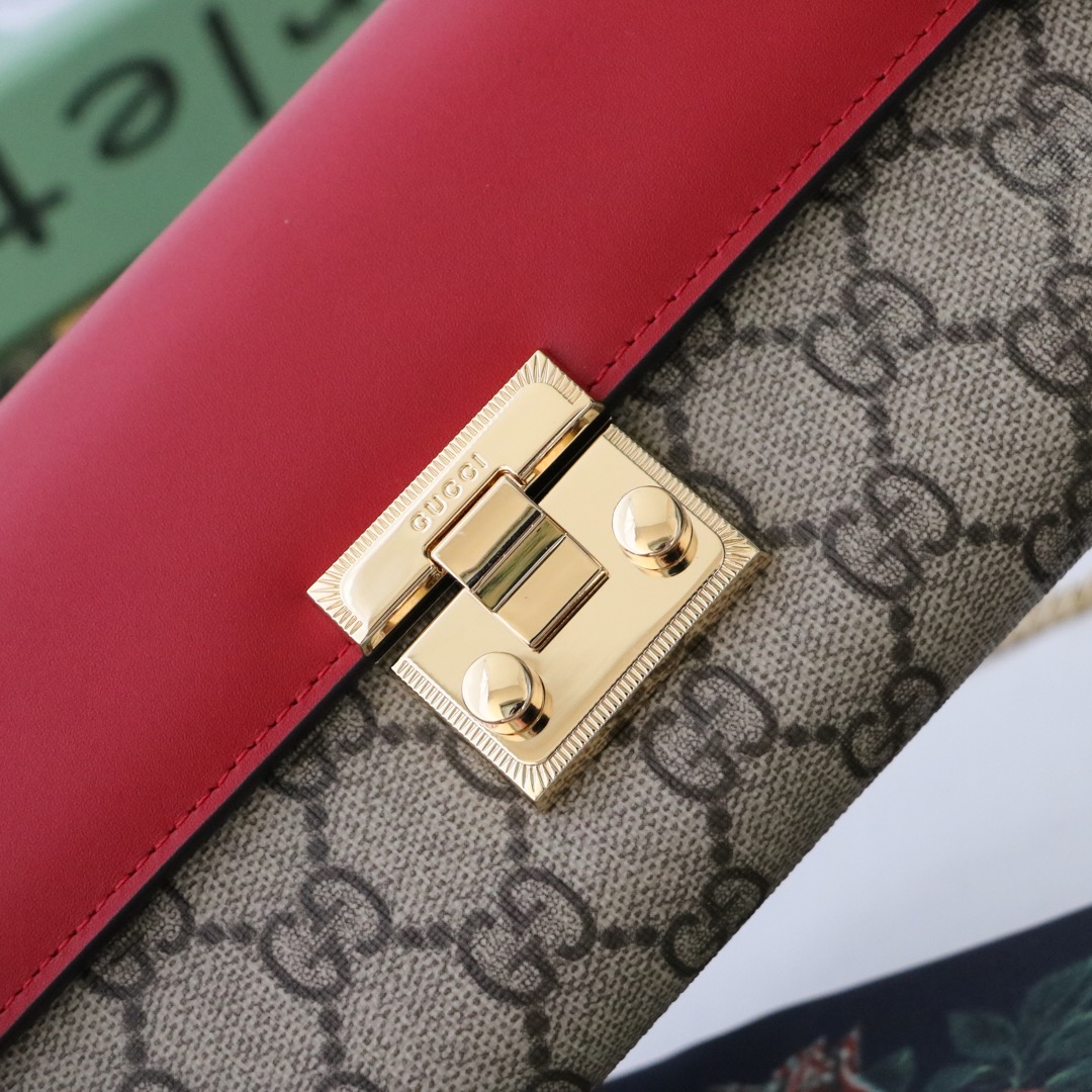 Gvc*1 padlock continental wallet ebony gg svp*me canvas red leather top ‎453506 19 x 10 x 3.5 cm