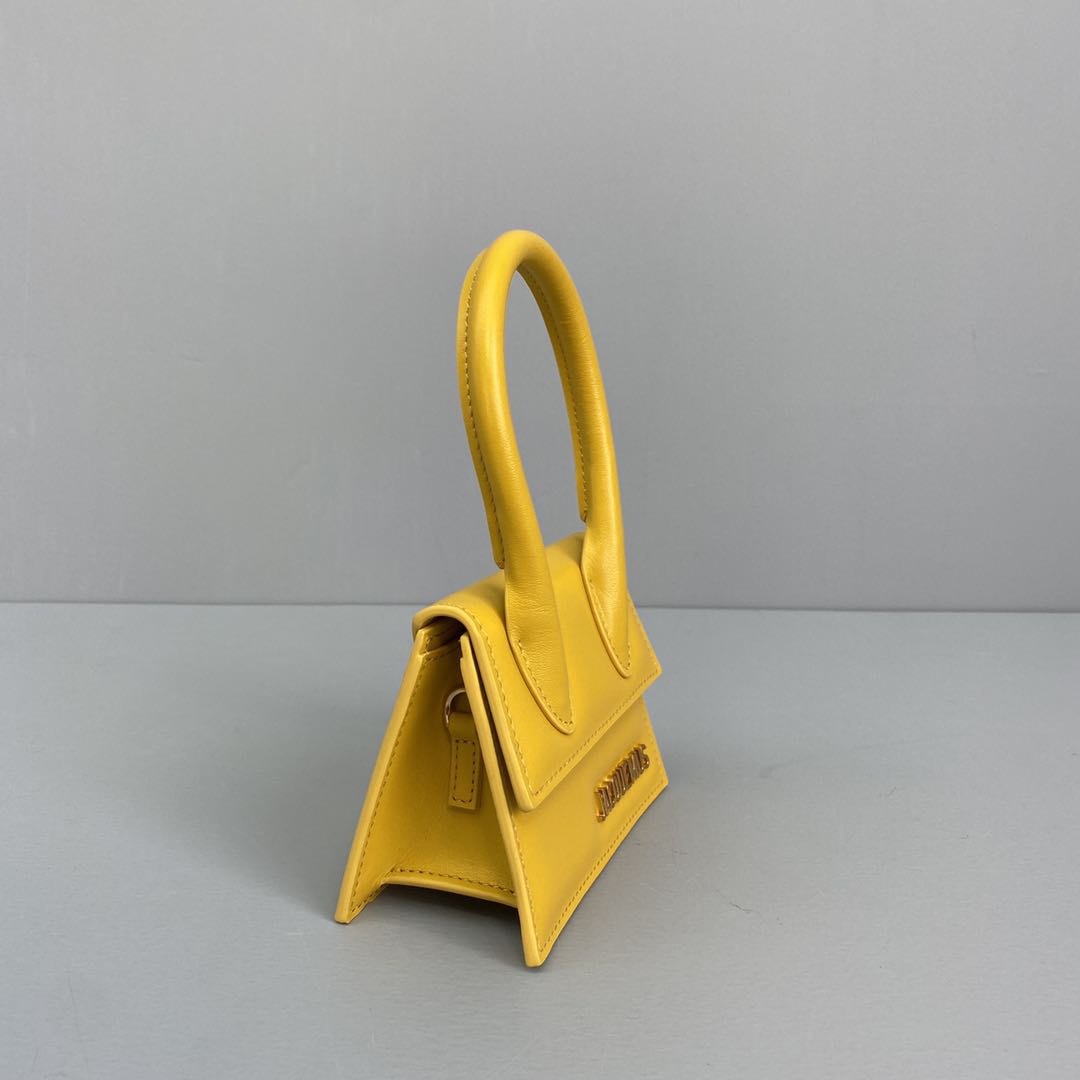 JACQUEMUS LE CHIQUITO Mini Leather Bag Yellow 213BA01 12 x 8 x 5 cm