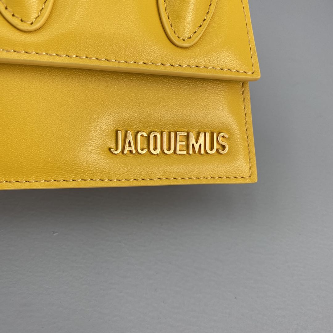 JACQUEMUS LE CHIQUITO Mini Leather Bag Yellow 213BA01 12 x 8 x 5 cm