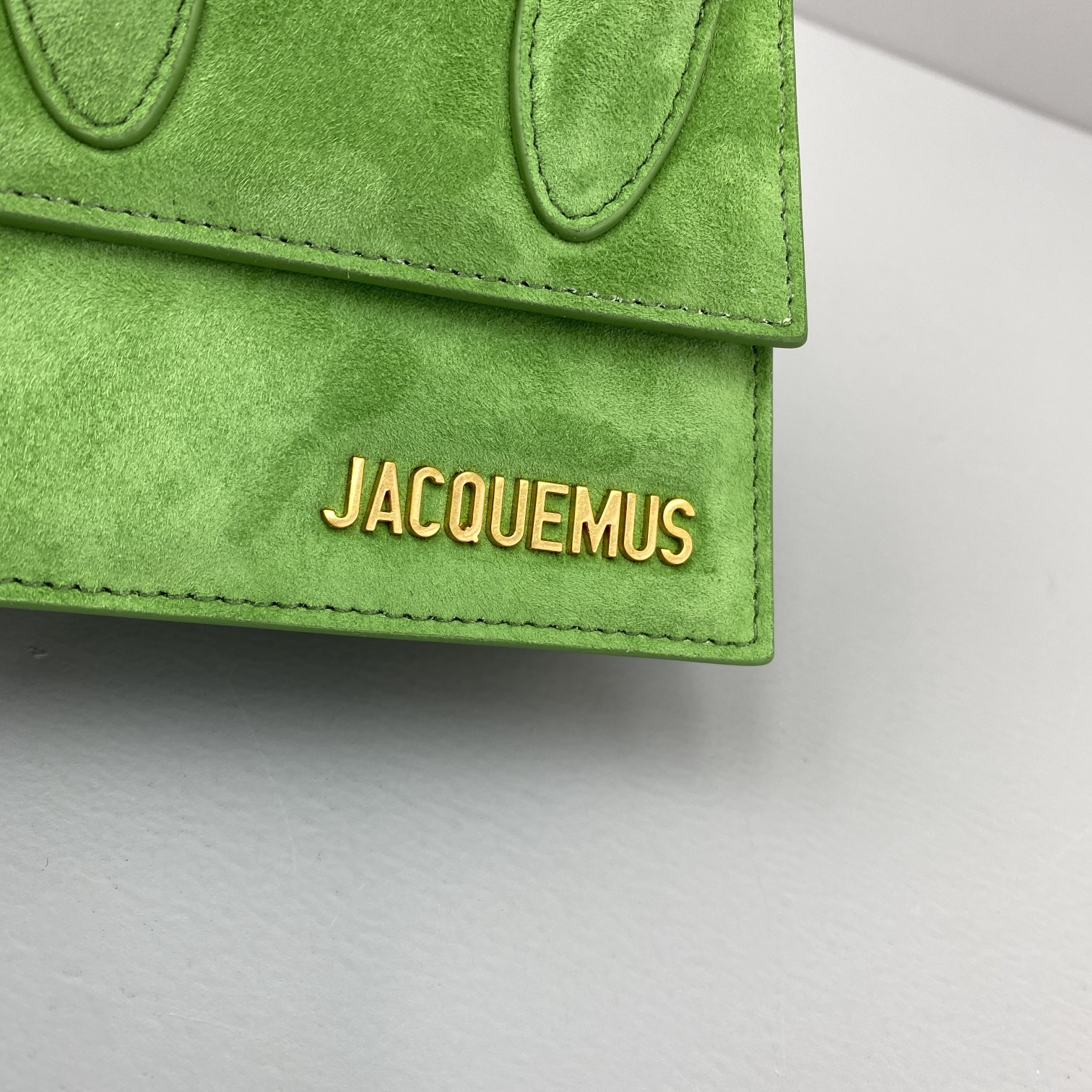 JACQUEMUS LE CHIQUITO Mini Velvet Bag Green 213BA01 12 x 8 x 5 cm