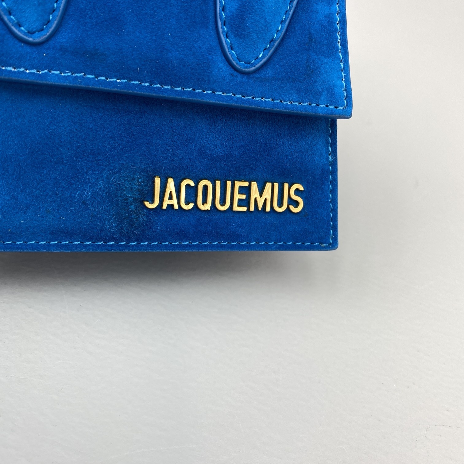 JACQUEMUS LE CHIQUITO Mini Velvet Bag Blue 213BA01 12 x 8 x 5 cm