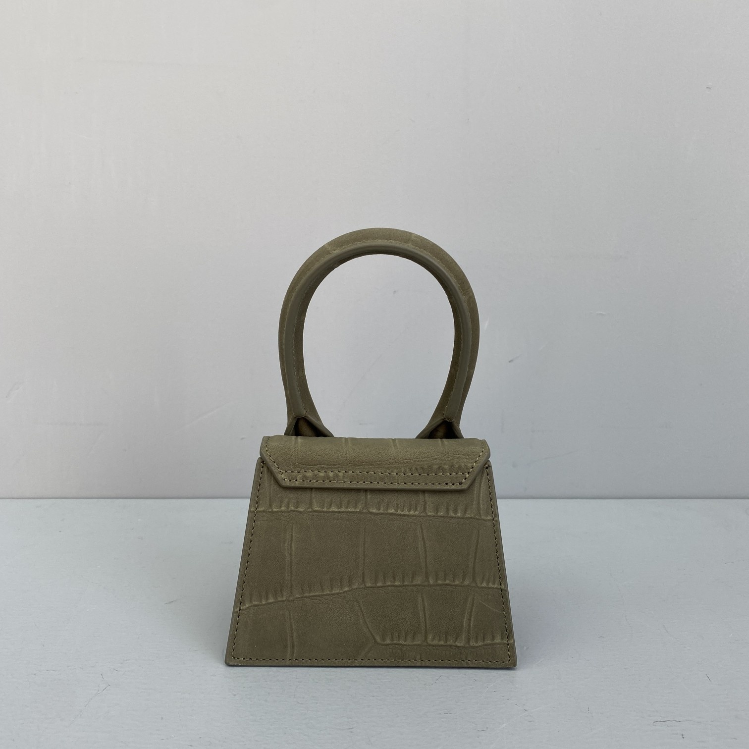 JACQUEMUS LE CHIQUITO Mini Crocodile Leather Bag Dark Green 213BA01 12 x 8 x 5 cm