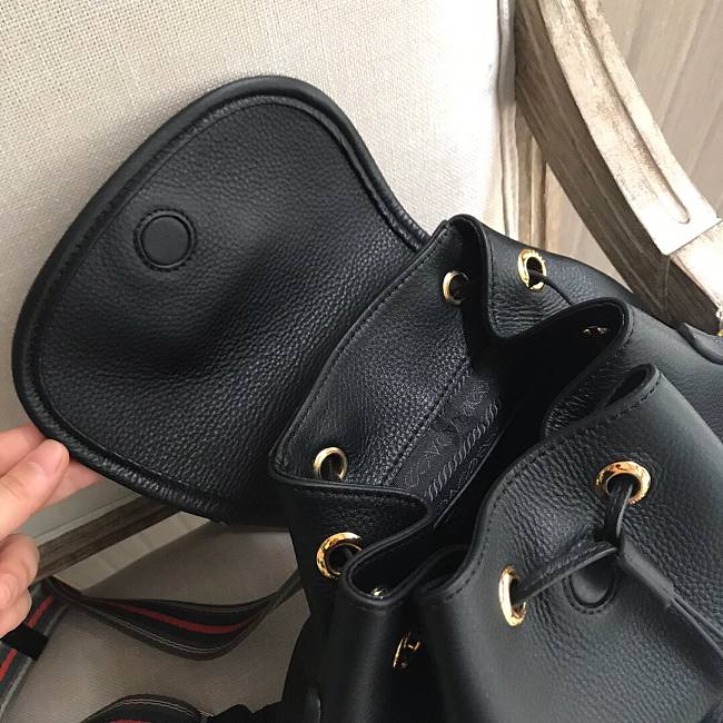 Pra*a bucket leather gray 1ba018 18 x 23 x 13 cm