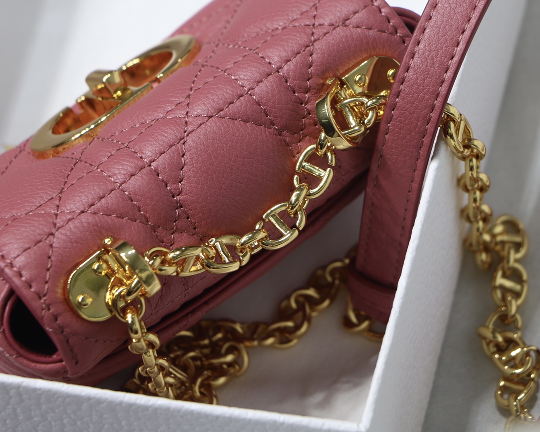 d10r micro caro bag S*pple cannage calfskin pink s2022 13 x 8 x 4 cm