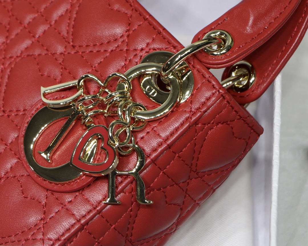 D10r micro lady bag red cannage lambskin red s0856 12cm