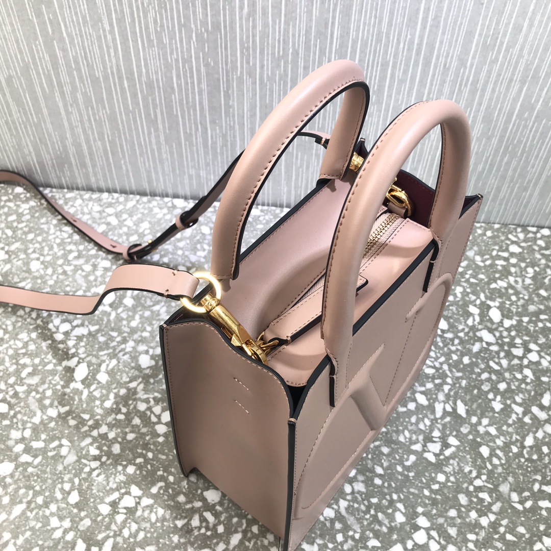 Va1e*ntin0 small garavanivlogo walk tote bag calfskin leather rose cannelle wb0h23qel 20 x 10 x 21 cm
