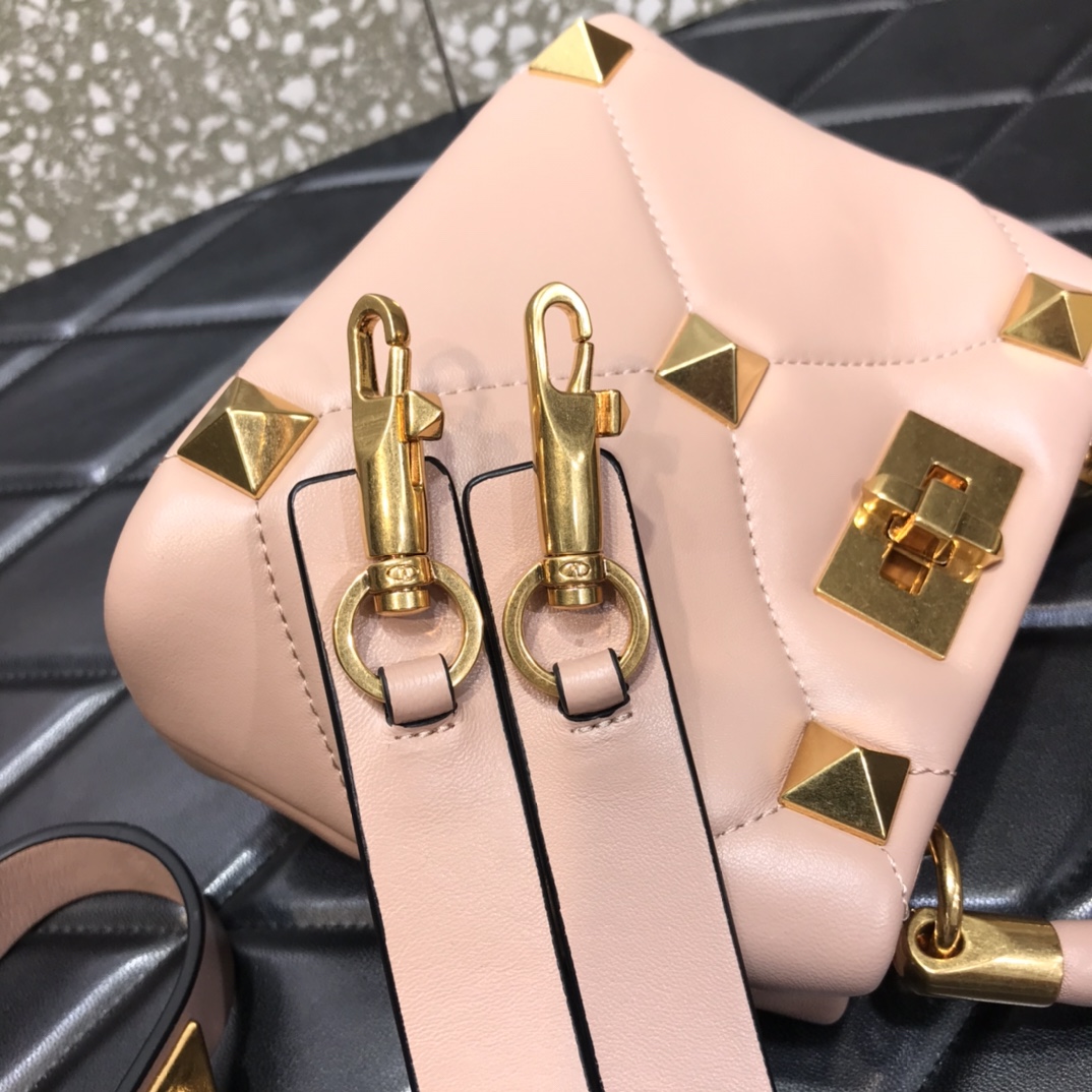 Va1e*ntin0 small roman stud the handle bag in nappa rose cannellel vw0b0i97bsf 20 × 9 × 15 cm
