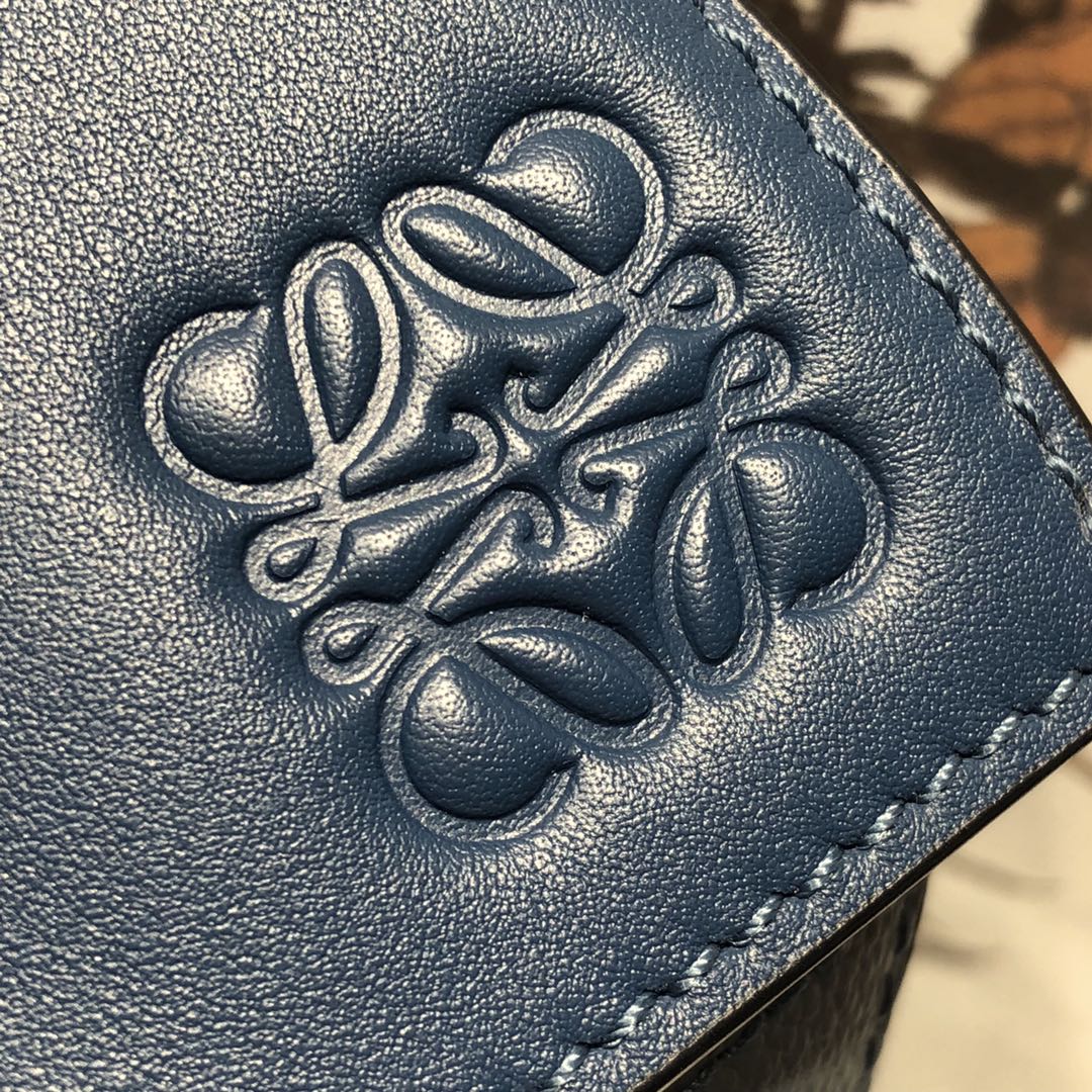 L0ew* medium puzzle bag classic calfskin palladium metal blue/orange a510s20x08 29 x 18 x 12 cm