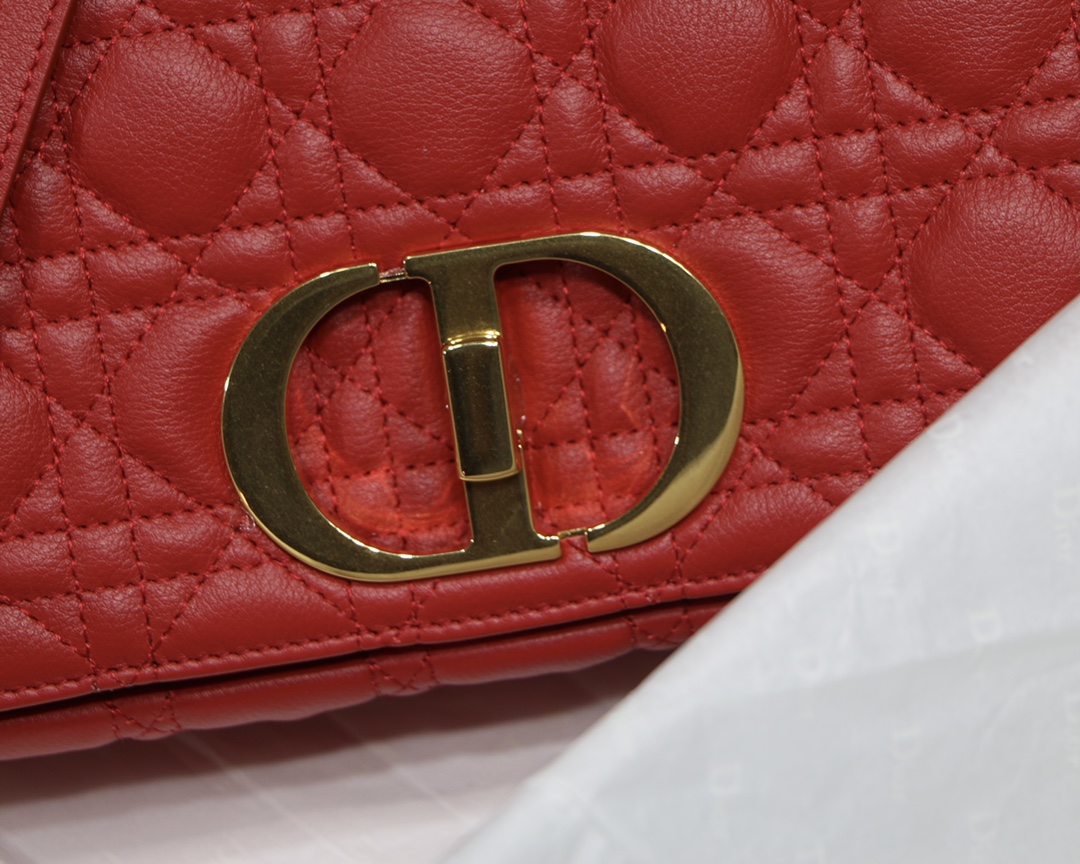 d10r medium caro bag S*pple cannage calfskin red m9242 25.5 x 15.5 x 8 cm