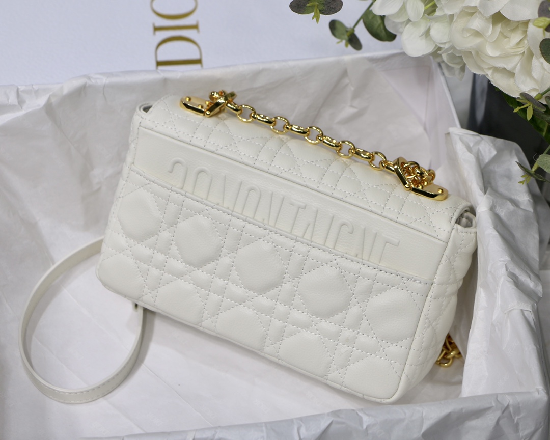 d10r small caro bag S*pple cannage calfskin white m9241 20 x 12 x 7 cm