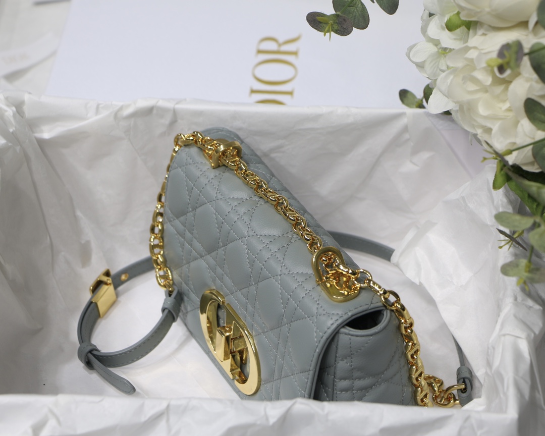 d10r small caro bag S*pple cannage calfskin gray m9241 20 x 12 x 7 cm