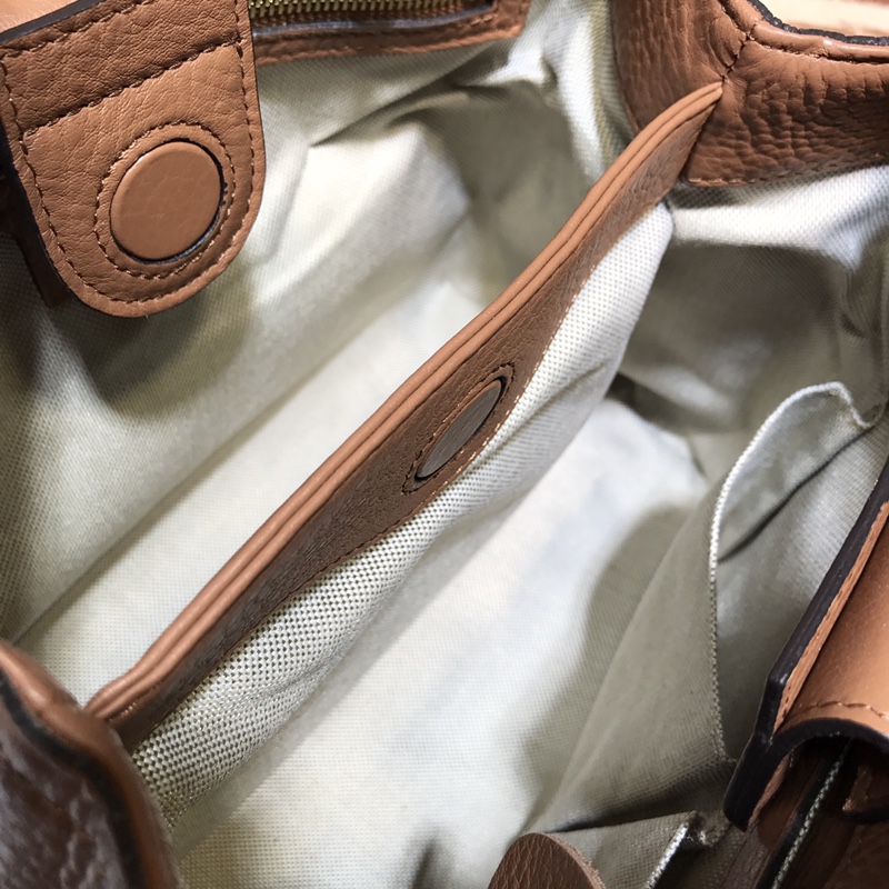 Gvc*1 bamboo shopper leather tote brown 336032 28 x 22 x 12 cm