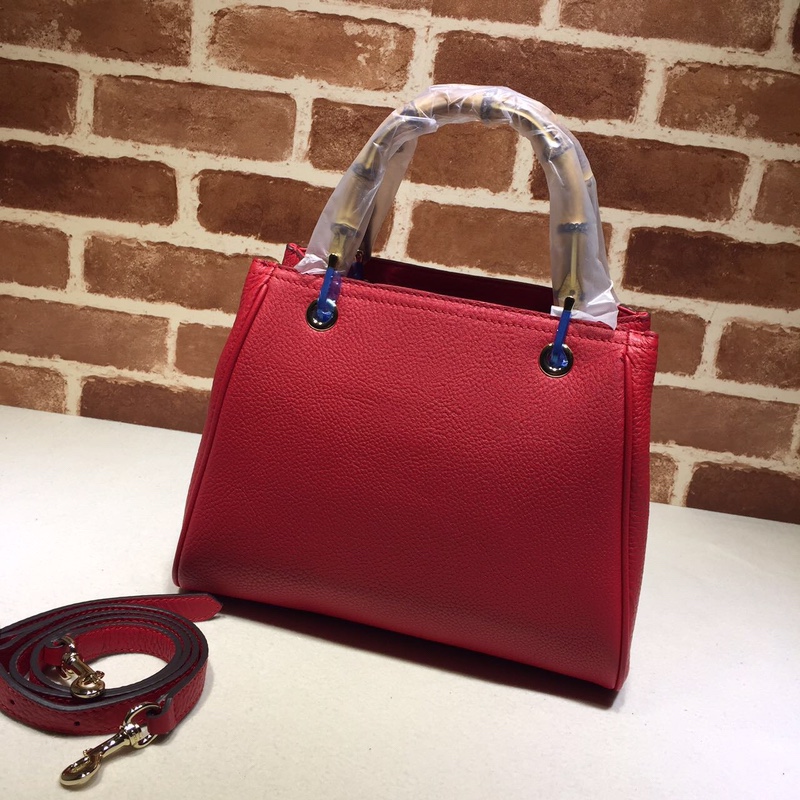 Gvc*1 bamboo shopper leather tote red 336032 28 x 22 x 12 cm