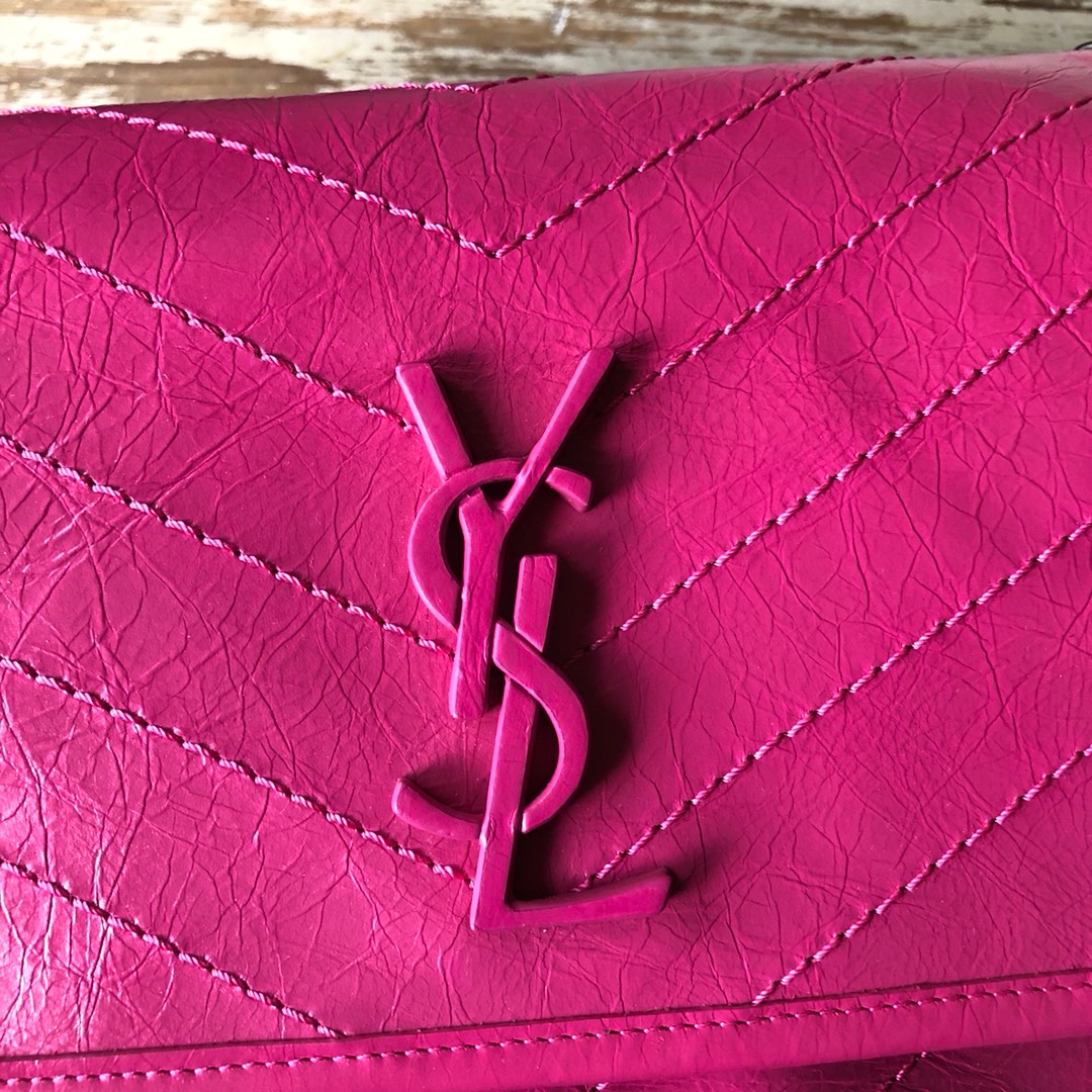 Y51 niki medium crinkled vintage leather neon pink 4988940 28 x 20 x 8 cm