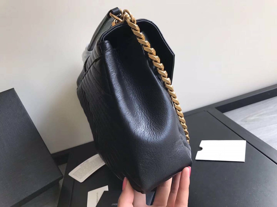 Y51 large college tote leather gold metal black 392738 32 x 21 x 8 cm