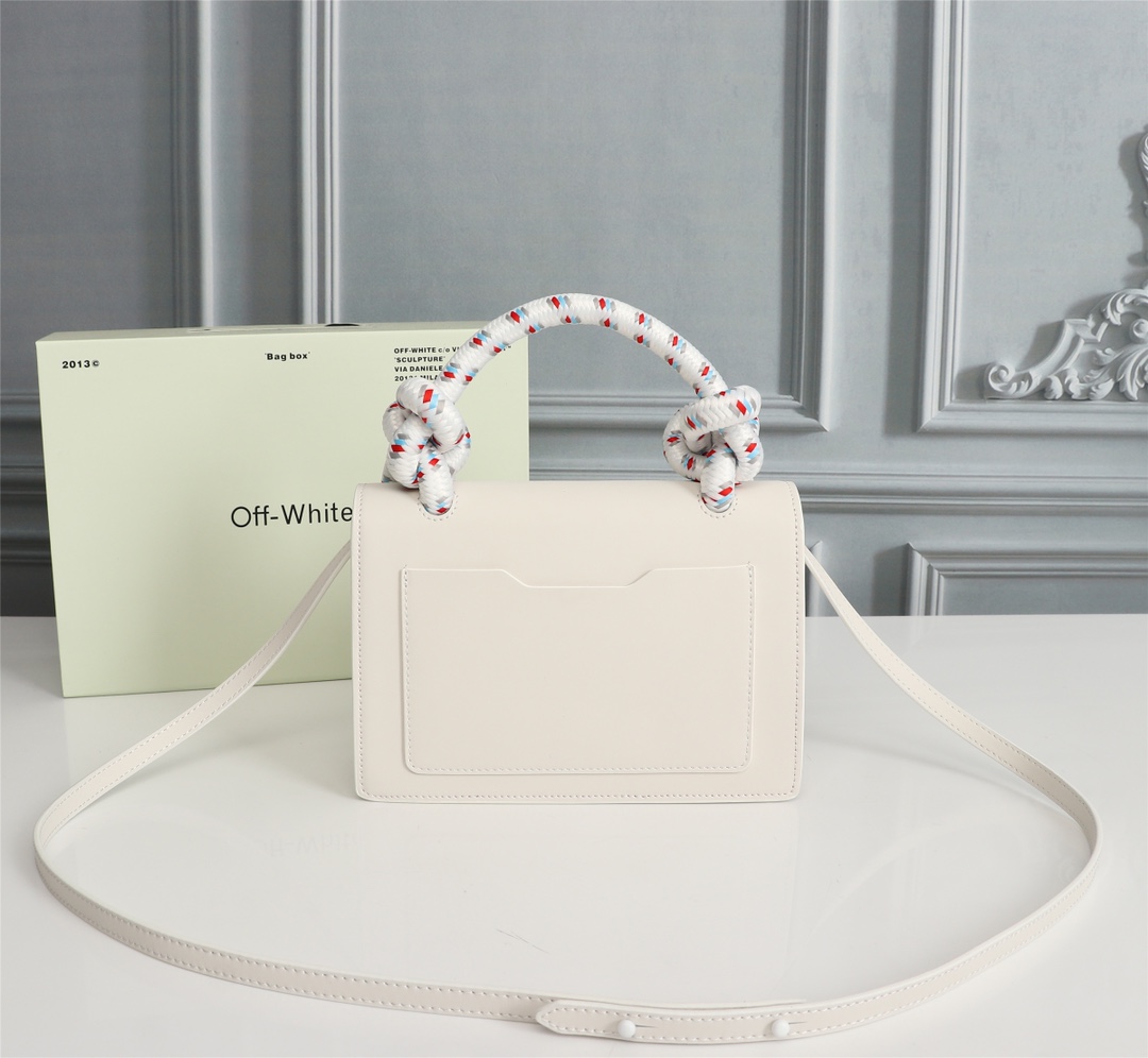 OFF WHITE 1.4 Jitney Gummy Bag Rope Handle White 14756873 22 × 16 × 7 cm