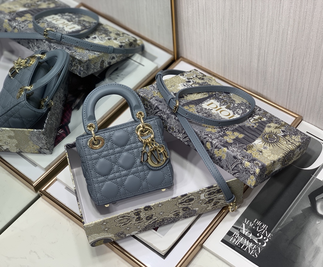 D10r micro lady D10r bag lambskin cloud blue s0856 12cm