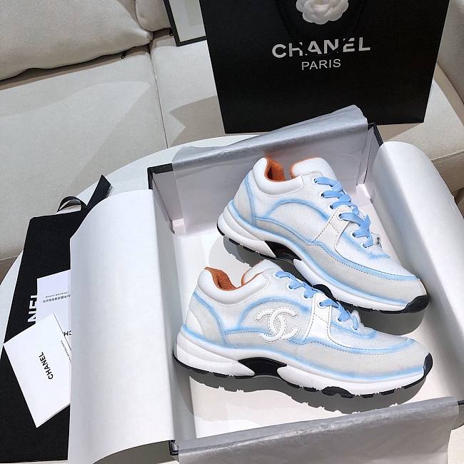 Ch**el shoes blue/ white
