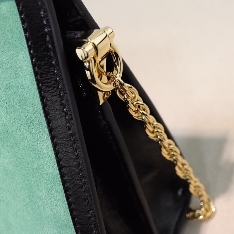 Gvc*1 medium ophidia gg shoulder bag in velvet mint 503876 32.5 x 20 x 10 cm