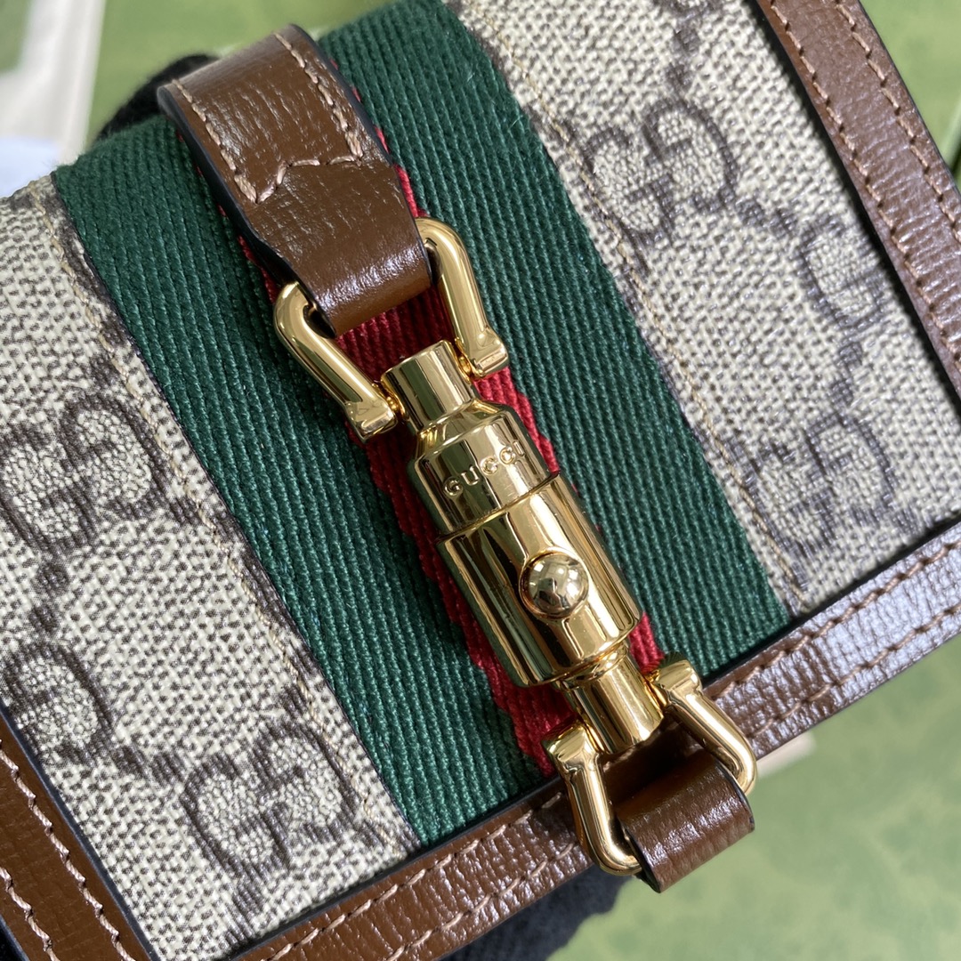 Gvc*1 jackie 1961 card case wallet gg svp*me canvas beige ‎645536 11 × 8.5 x 3 cm