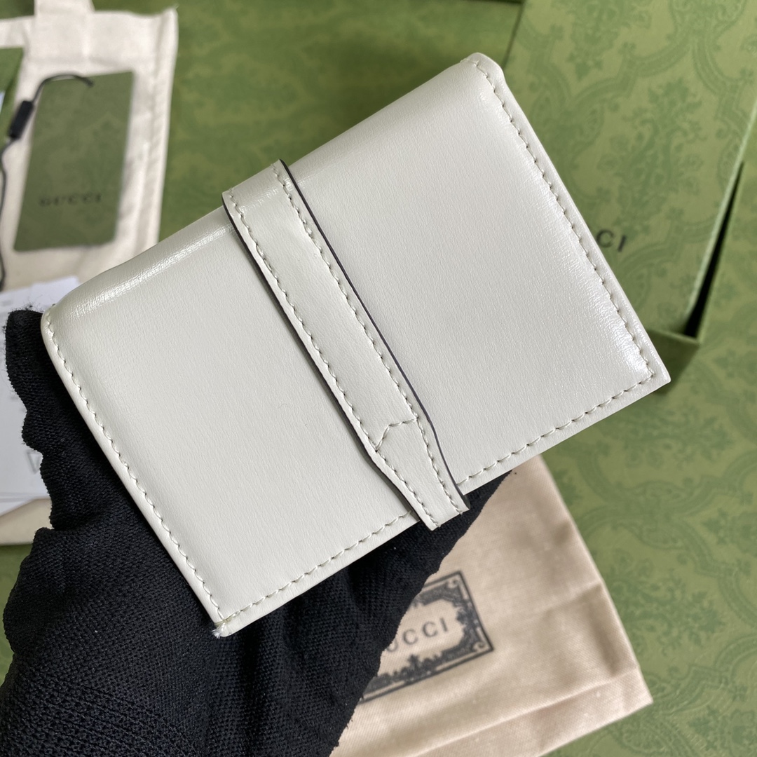 Gvc*1 jackie 1961 card case wallet gg white ‎645536 11 × 8.5 x 3 cm