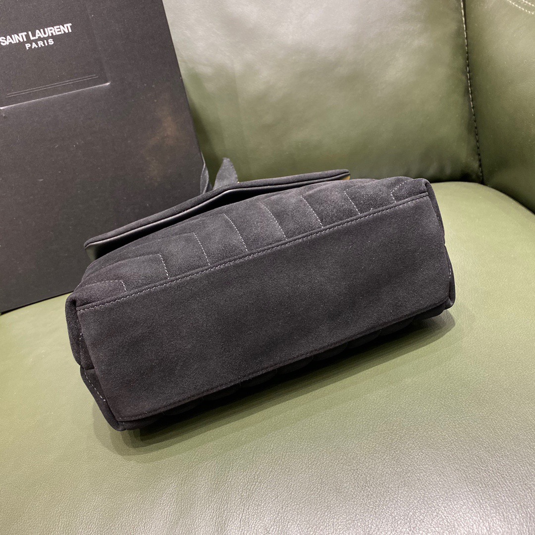 Y51 small loulou in matelassé "y" black suede 5749461 25 x 17 x 9 cm