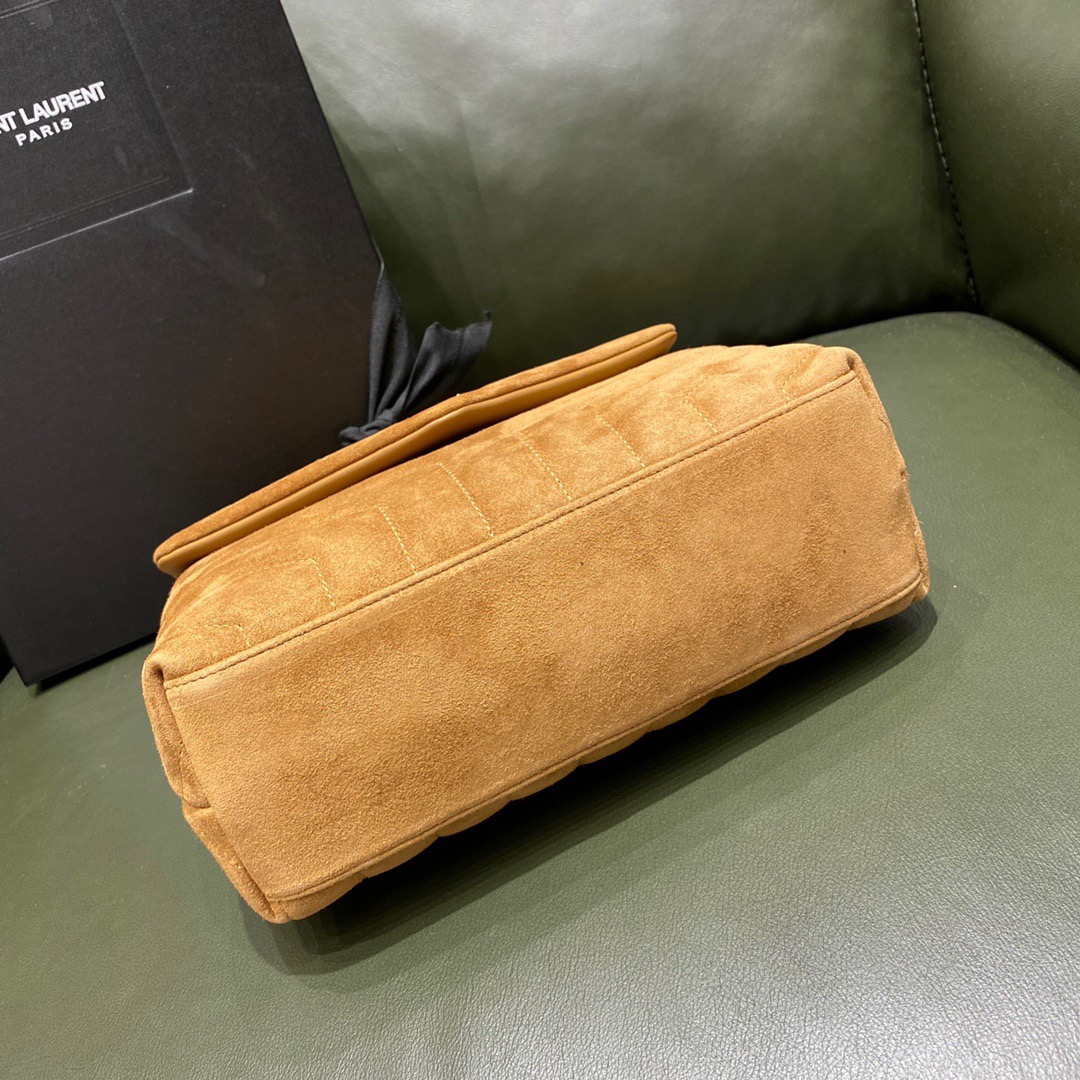 Y51 small loulou in matelassé "y" cinnamon suede 5749461 25 x 17 x 9 cm