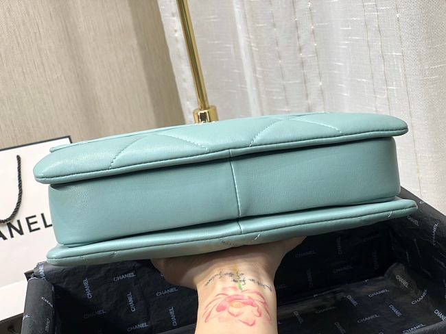 Ch**el small flap bag with top handle blue a92236 25cm