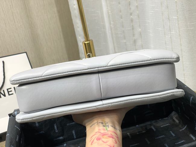 Ch**el small flap bag with top handle grey a92236 25cm