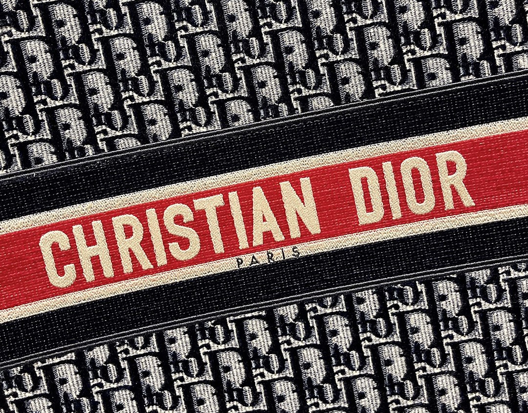 D10r large book tote black/red oblique m1286 41.5 cm