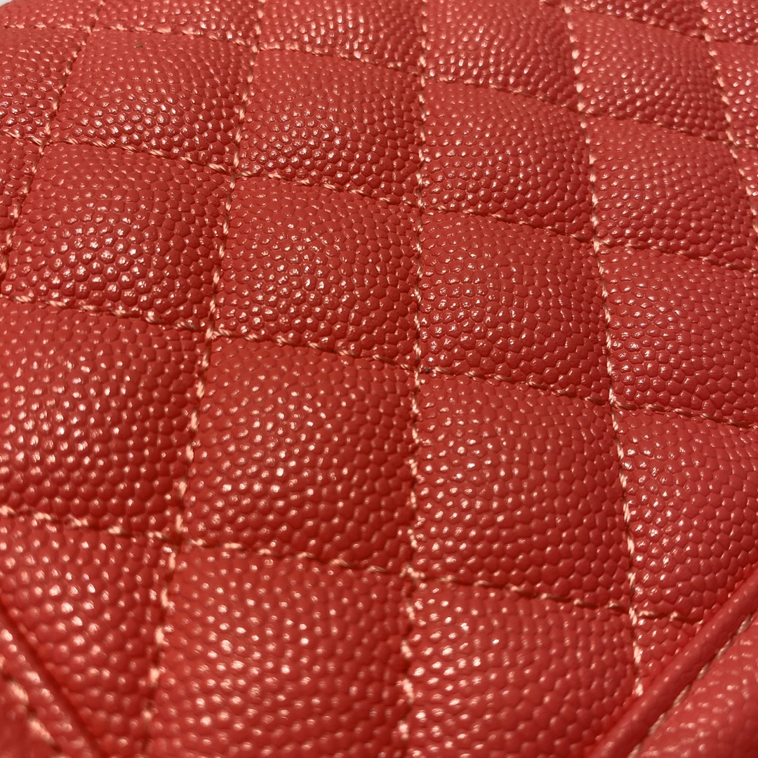 Ch**el medium boy bag classic gold-tone metal grained leather peach a67086 25cm