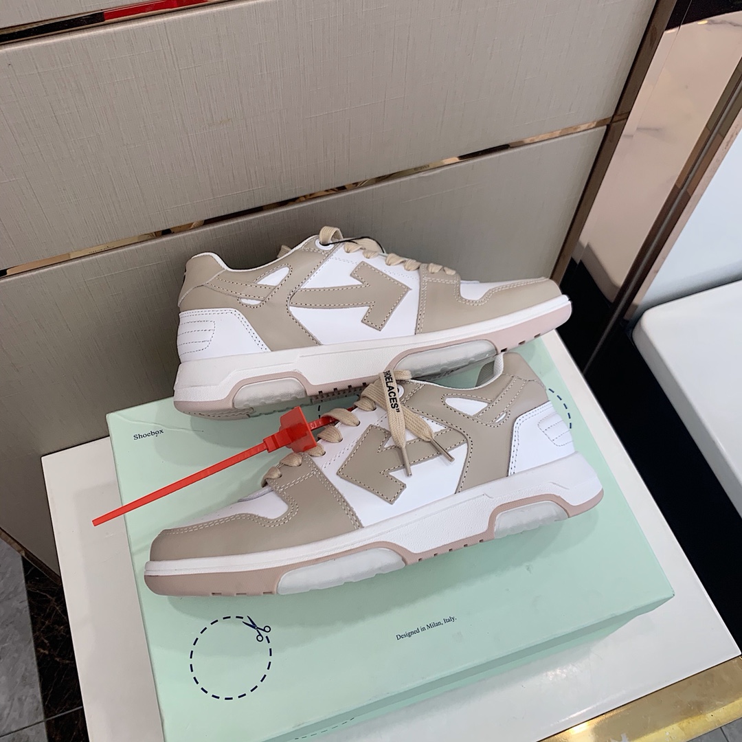 Off White Low Top Sneakers Beige/White
