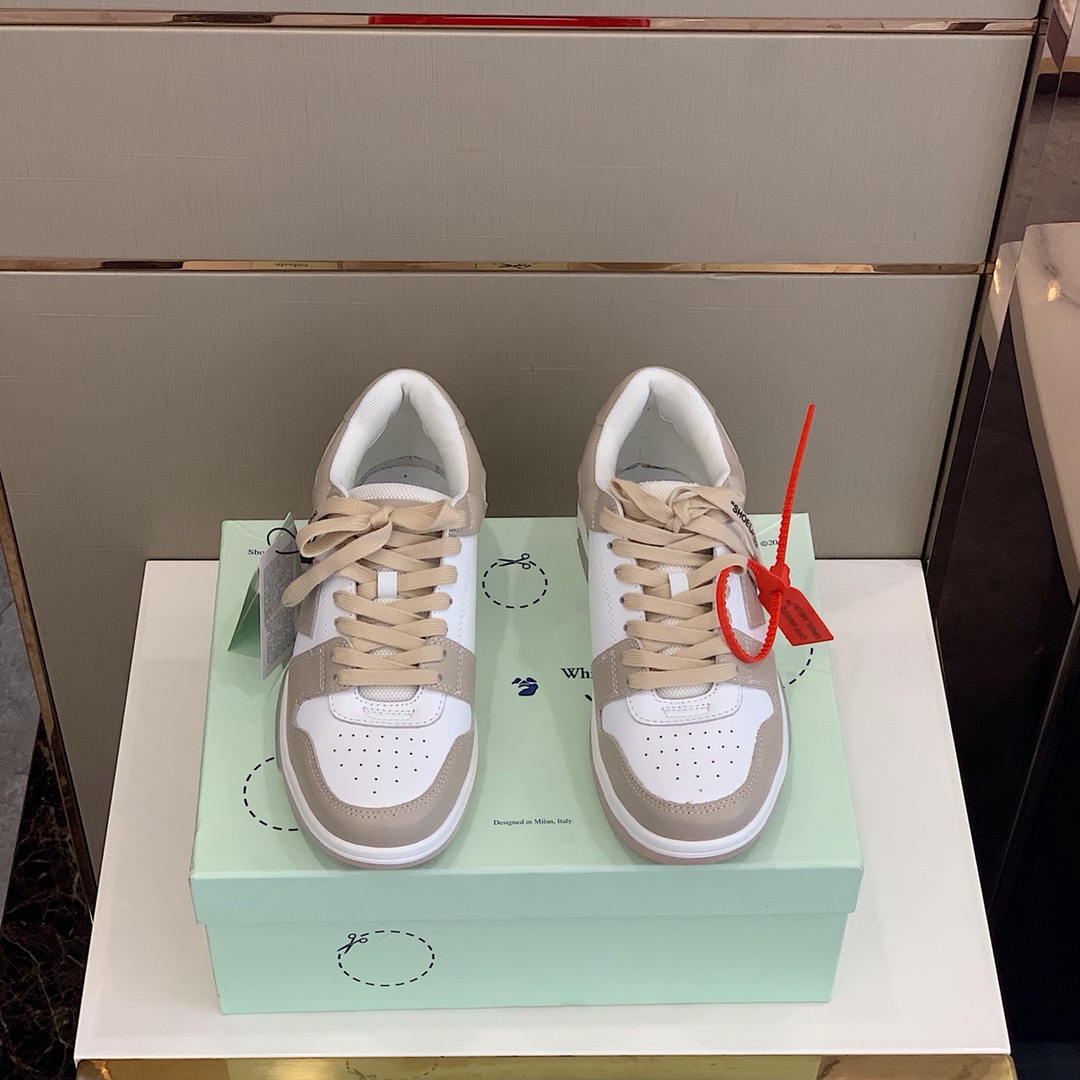 Off White Low Top Sneakers Beige/White
